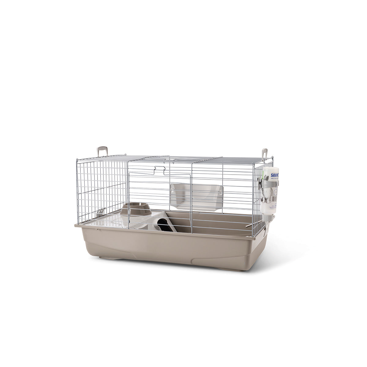 Set of 2 clips large / small animal cage light grey