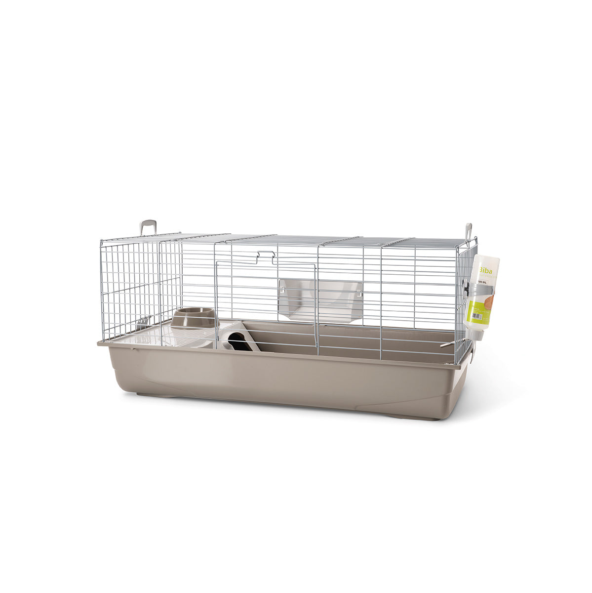 Set of 2 clips large / small animal cage light grey
