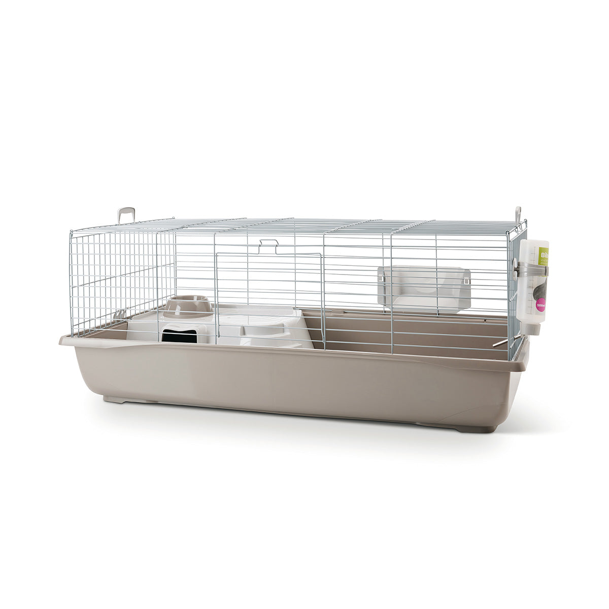 Set of 2 clips large / small animal cage light grey